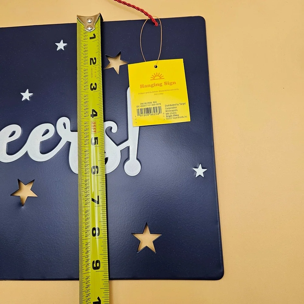 Sun‎ Squad Blue Cheers Star Cutout Hanging Sign 14x9.5
